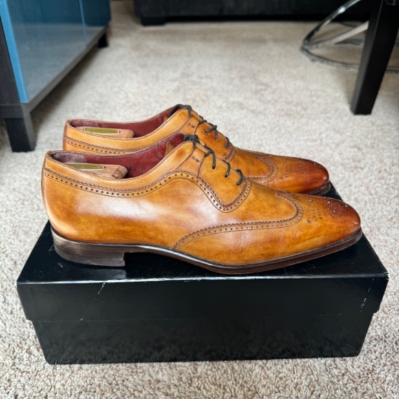 MAGNANNI MEDALLION-TOE WINGTIP DERBY LACE-UP BROGUES - Picture 7 of 10